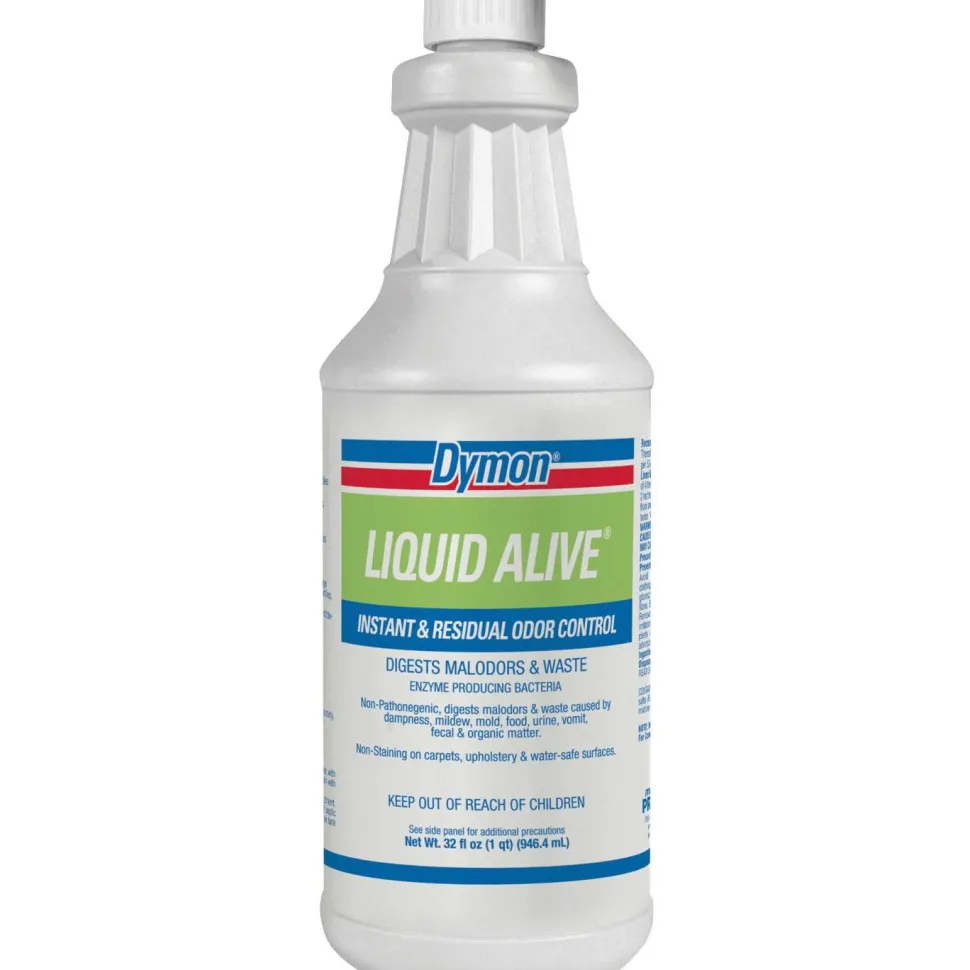 Dymon LIQUID ALIVE Odor Digester, 32 oz Bottle, 12/Carton