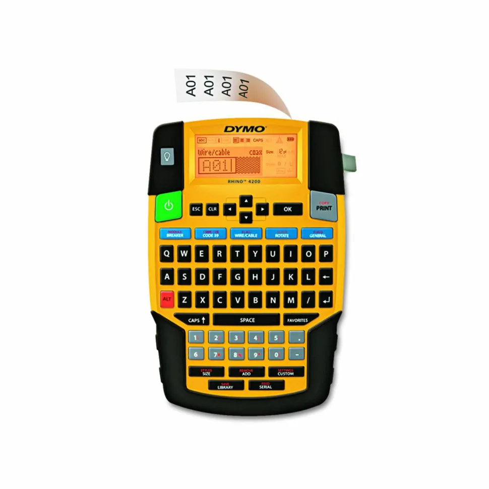 DYMO Rhino 4200 Basic Industrial Handheld Label Maker, 1 Line, 4.06 x 8.46 x 2.24