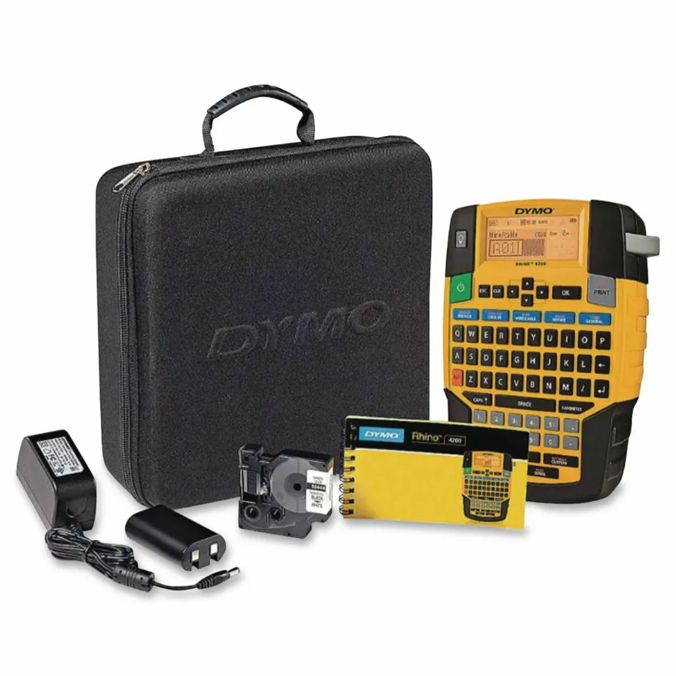 Dymo Rhino 4200 Soft Case Labelmaker Kit, Yellow/Black