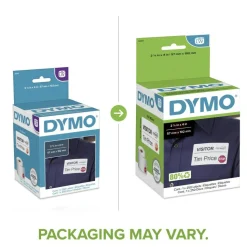 DYMO Visitor Management Time-Expiring Name Badges, Adhesive, 2.25" x 4", 250 Labels/Box