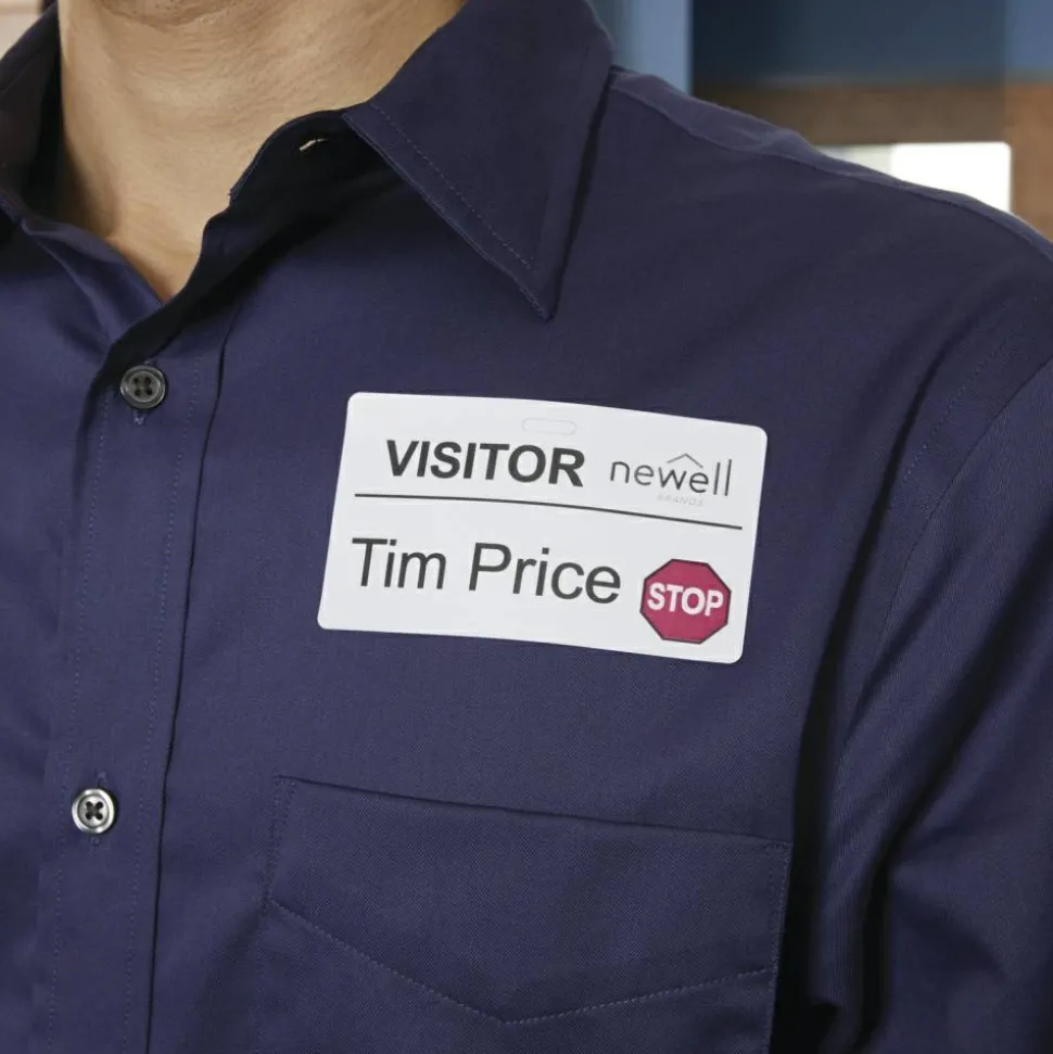 DYMO Visitor Management Time-Expiring Name Badges, Adhesive, 2.25" x 4", 250 Labels/Box