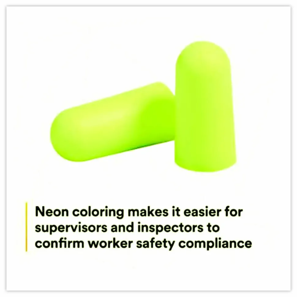 E-A-R Classic Earplugs, Soft Foam, Neon Yellow, 500 Pairs