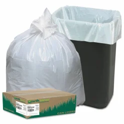 Earthsense Commercial Linear-Low-Density Recycled Tall Kitchen Bags, Open-Face, 13 gal, 24