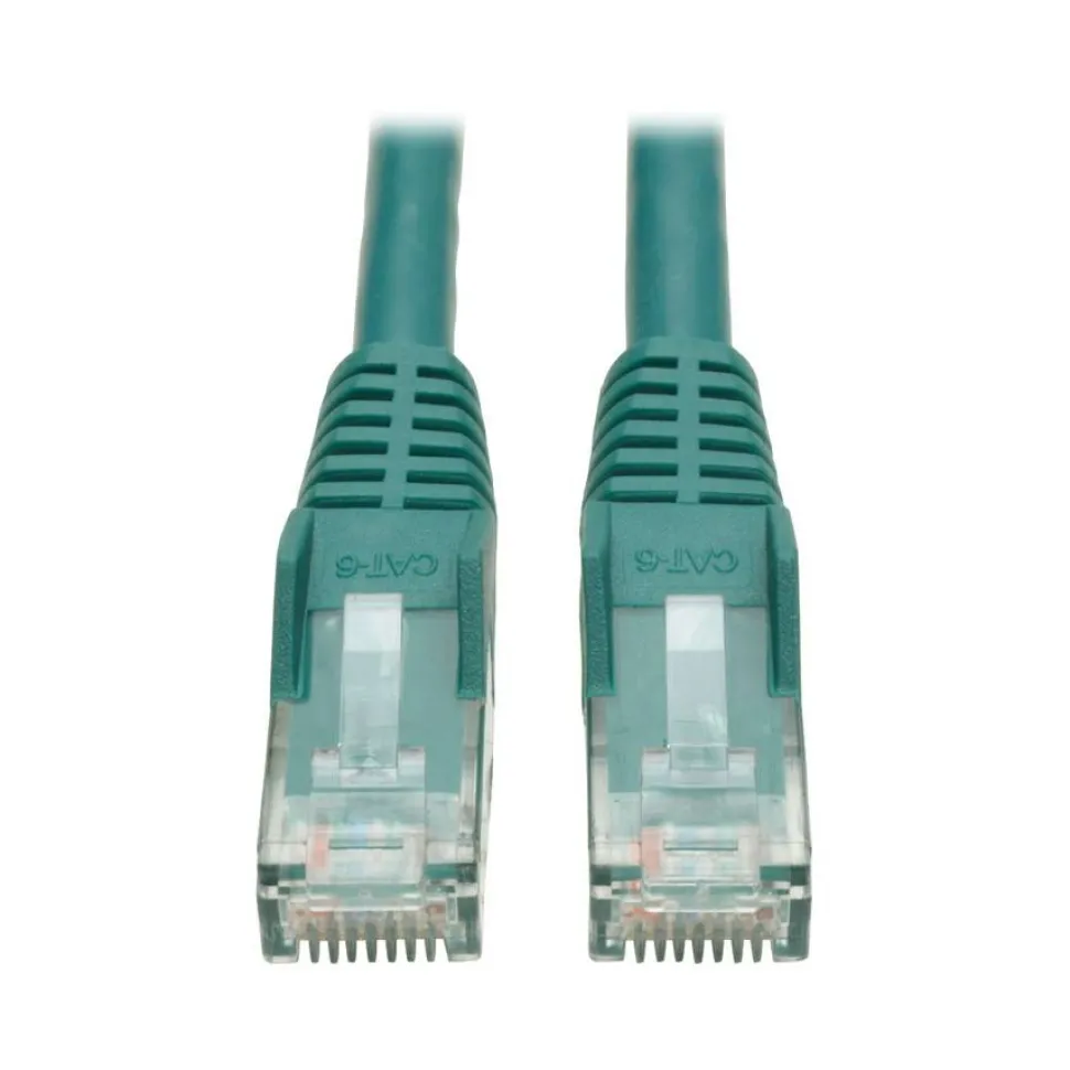 Eaton Tripp Lite Series Cat6 Gigabit Snagless Molded (UTP) Ethernet Cable (RJ45 M/M), PoE, Green, 6-in. (15.24 cm)