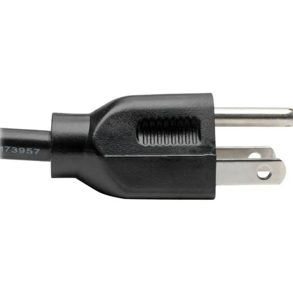 Eaton Tripp Lite Series Desktop Computer AC Power Cable, NEMA 5-15P to C13 - 10A, 125V, 18 AWG, 25 ft. (7.62 m), Black