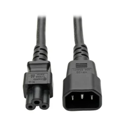 Eaton Tripp Lite Series Laptop Power Adapter Cord, C14 to C5 Adapter - 7A/125V or 2.5A/250V, 18 AWG, 6 in., Black