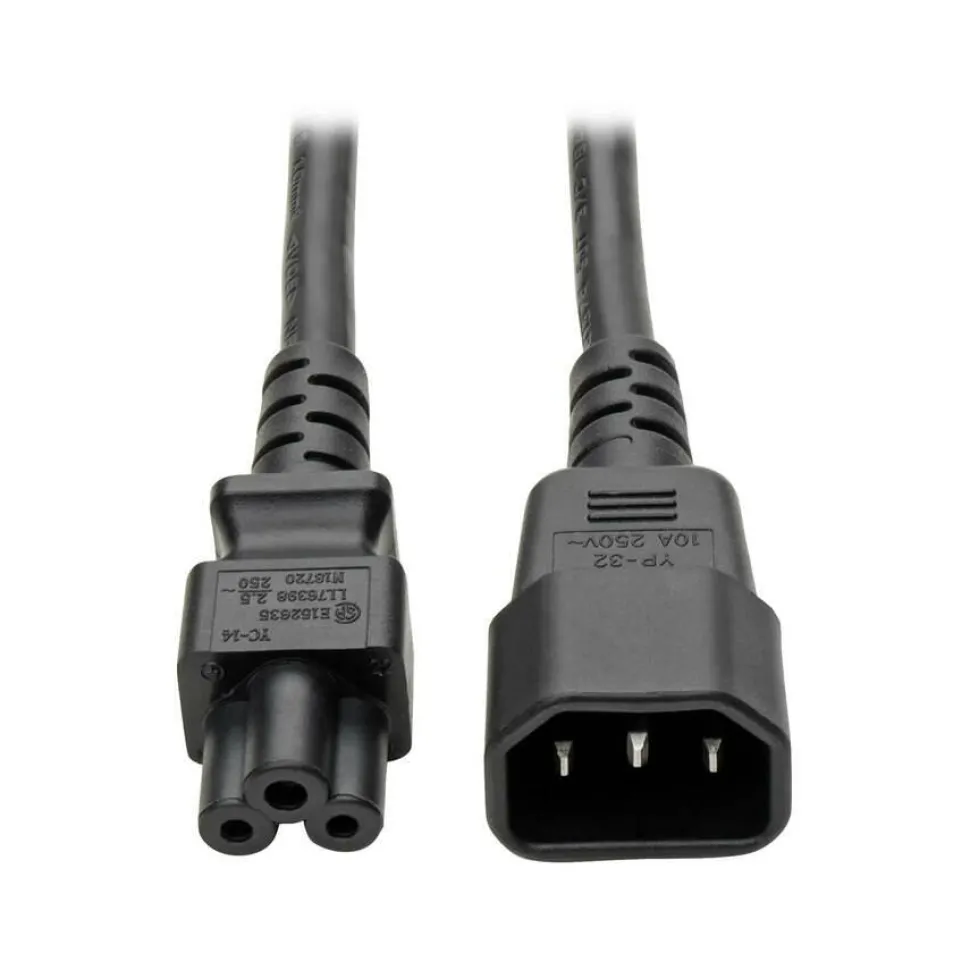 Eaton Tripp Lite Series Laptop Power Adapter Cord, C14 to C5 Adapter - 7A/125V or 2.5A/250V, 18 AWG, 6 in., Black
