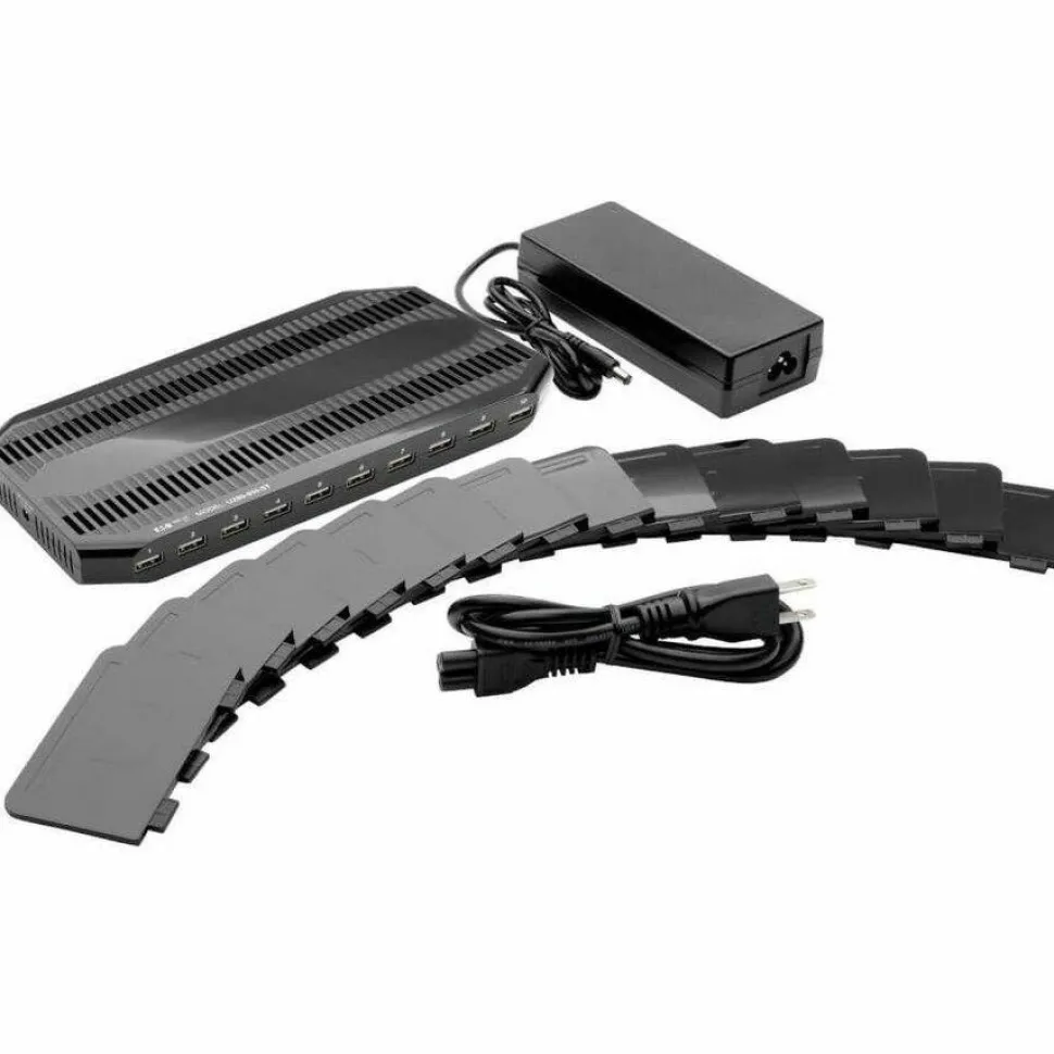 Eaton Tripp Lite Series 10-Port USB Charging Station Hub w Adjustable Storage Tablet/Smartphone/iPad/Iphone 5V 21A 105W - U280010ST