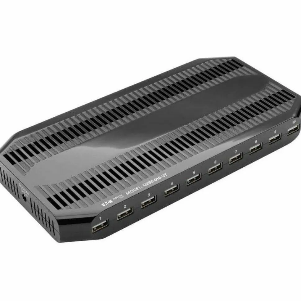 Eaton Tripp Lite Series 10-Port USB Charging Station Hub w Adjustable Storage Tablet/Smartphone/iPad/Iphone 5V 21A 105W - U280010ST