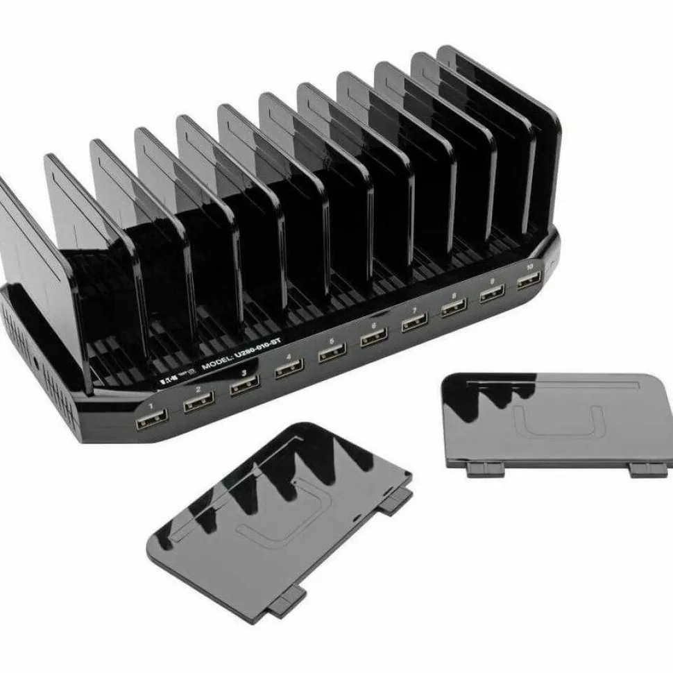 Eaton Tripp Lite Series 10-Port USB Charging Station Hub w Adjustable Storage Tablet/Smartphone/iPad/Iphone 5V 21A 105W - U280010ST