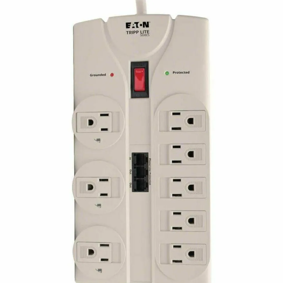 Eaton Tripp Lite Series Protect It! 8-Outlet Computer Surge Protector, 8 ft. (2.43 m) Cord, 2160 Joules, Tel/Modem/Fax Protection