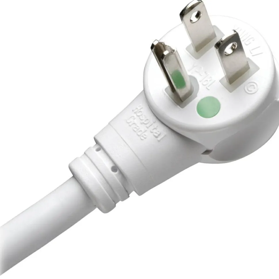 Eaton Tripp Lite Series Safe-IT UL 1363A Medical-Grade Power Strip for Patient-Care Vicinity, 4 Hospital-Grade Outlets, 15 ft. Right-Angle Cord