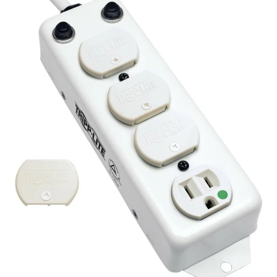 Eaton Tripp Lite Series Safe-IT UL 1363A Medical-Grade Power Strip for Patient-Care Vicinity, 4 Hospital-Grade Outlets, 15 ft. Right-Angle Cord