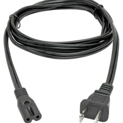 Eaton Tripp Lite Series 2-Slot Non-Polarized Replacement Power Cord, 1-15P to C7 - 10A, 120V, 18 AWG, 6 ft. (1.83 m), Black