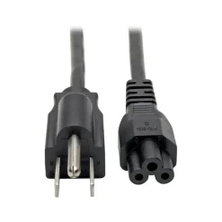 Eaton Tripp Lite Series 3-Slot Power Cord, NEMA 5-15P to C5 - Laptop/Notebook, 7A, 125V, 18 AWG, 6 ft. (1.8 m), Black