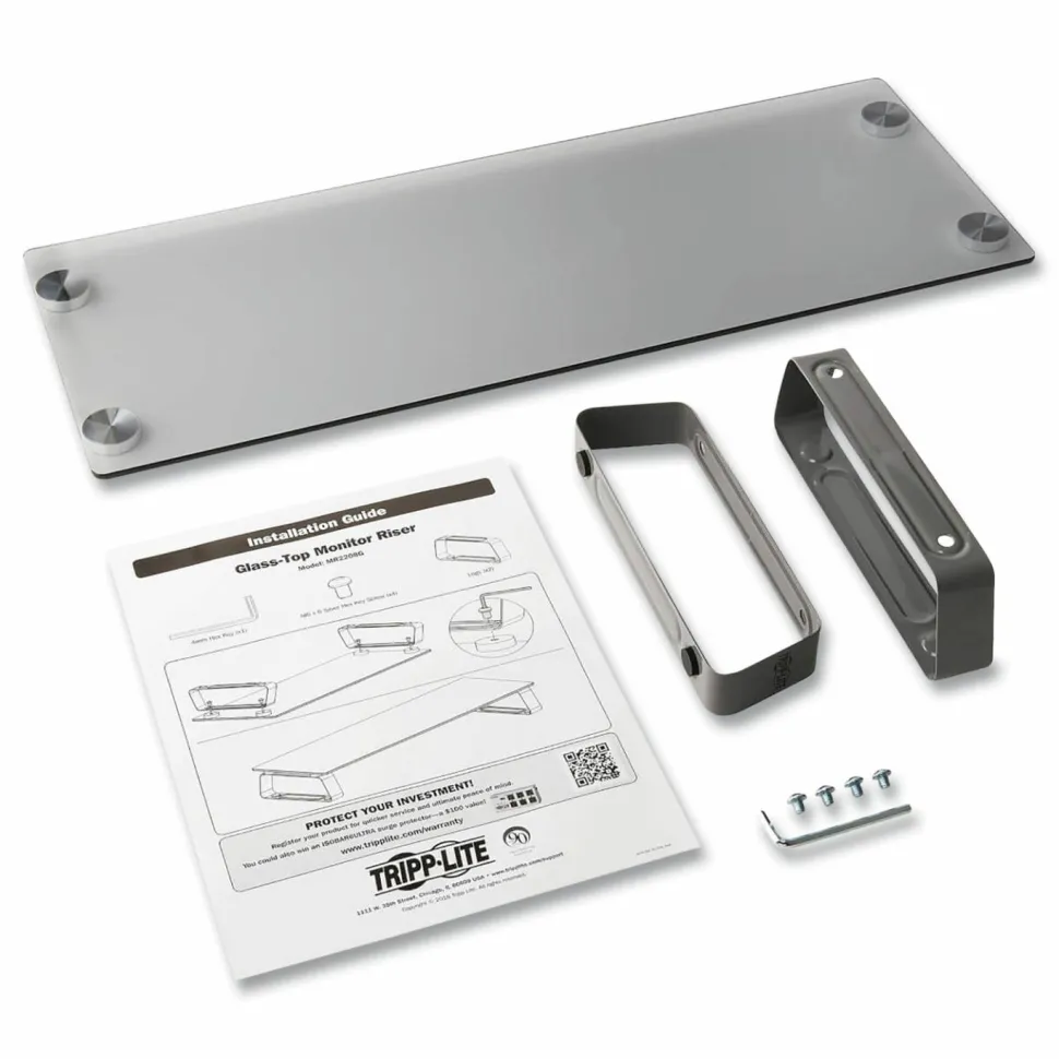 Eaton Tripp Lite Series Universal Monitor Riser Stand Glass Computer Laptop Printers 3" - Stand - - MR2208G