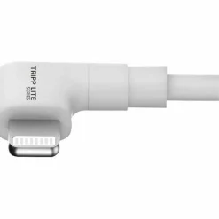 Eaton Tripp Lite Series USB-A to Right-Angle Lightning Sync/Charge Cable, MFi Certified - White, M/M, USB 2.0, 6 ft. (1.83 m)