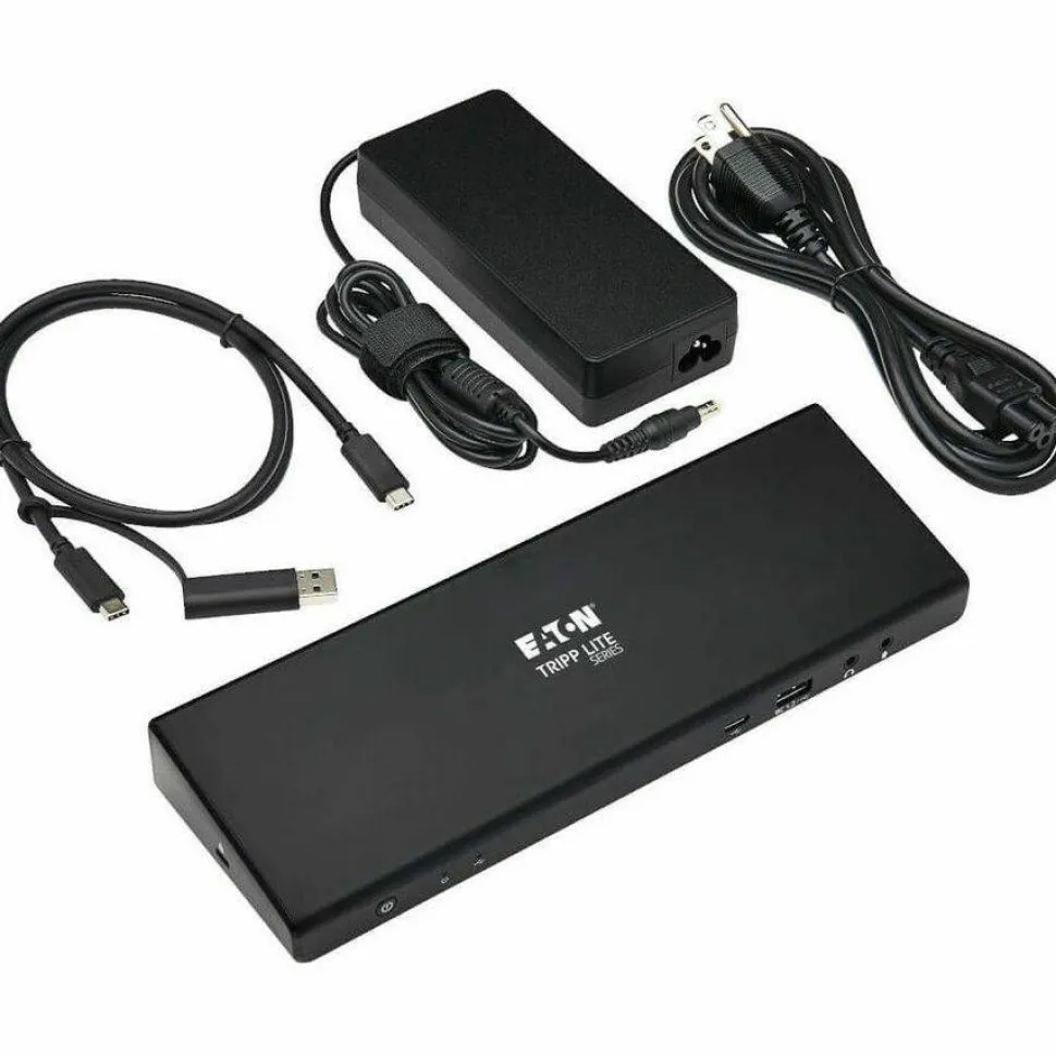 Eaton Tripp Lite Series USB-C Dock, Dual Display - 5K 60 Hz DP, 4K 60 Hz HDMI, USB 3.x (5Gbps), USB-A/C Hub, GbE, 85W PD Charging