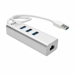Eaton Tripp Lite Series USB to Gigabit Ethernet NIC Network Adapter with 3 Port USB 3.x (5Gbps) Hub