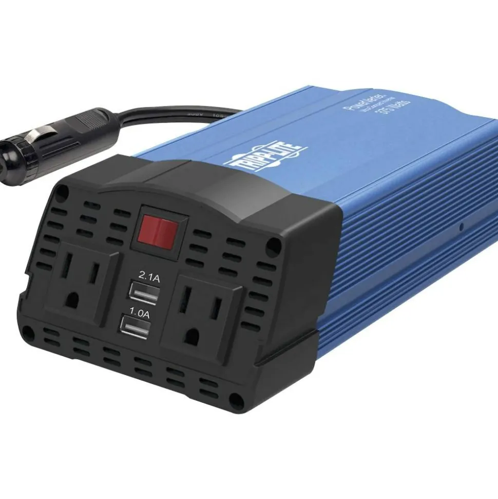 Eaton Tripp Lite Series 375W Ultra-Compact Car Power Inverter with 2 AC Outlets, 2 USB Charging Ports AC to DC - PV375USB