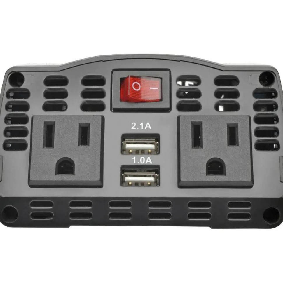 Eaton Tripp Lite Series 375W Ultra-Compact Car Power Inverter with 2 AC Outlets, 2 USB Charging Ports AC to DC - PV375USB