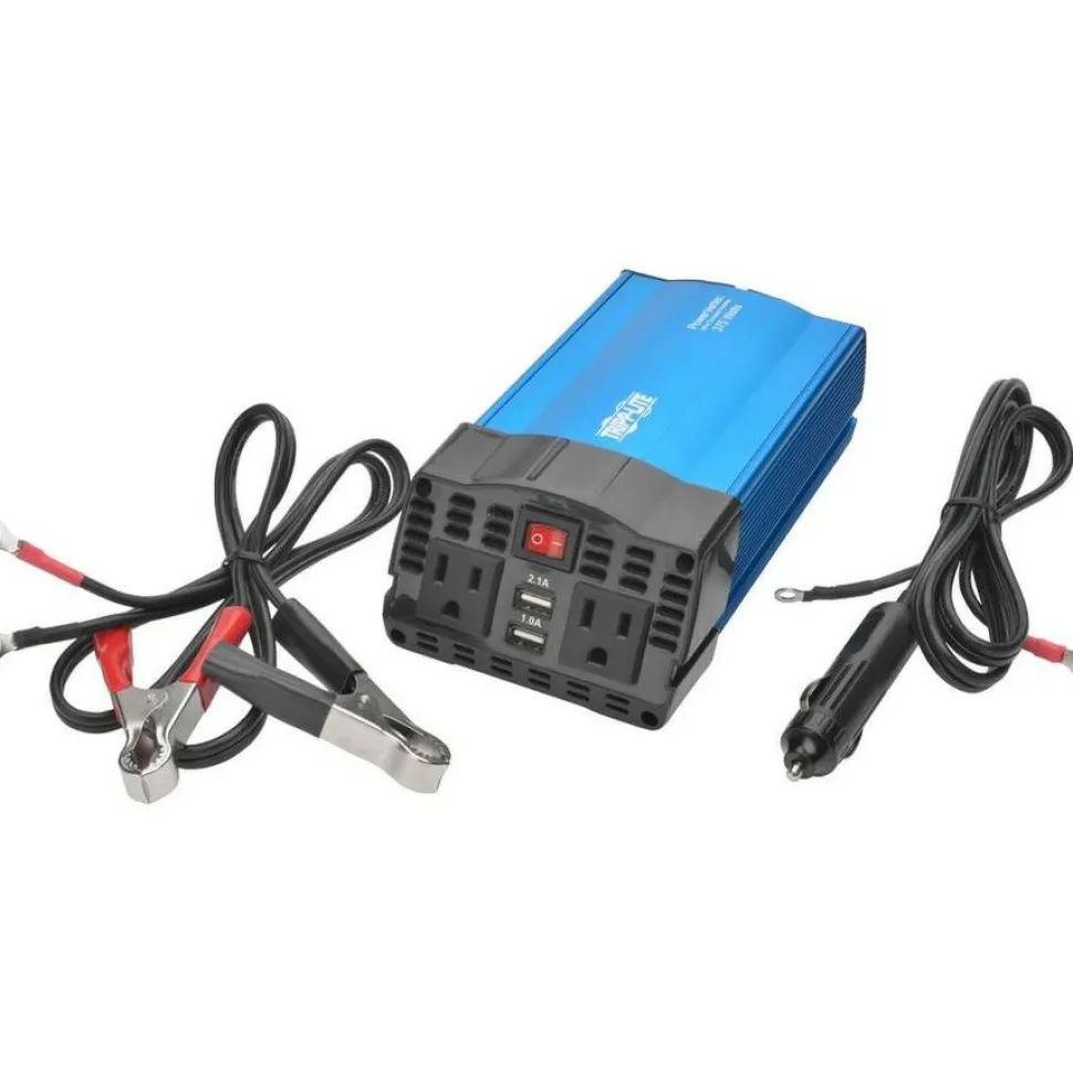Eaton Tripp Lite Series 375W Ultra-Compact Car Power Inverter with 2 AC Outlets, 2 USB Charging Ports AC to DC - PV375USB