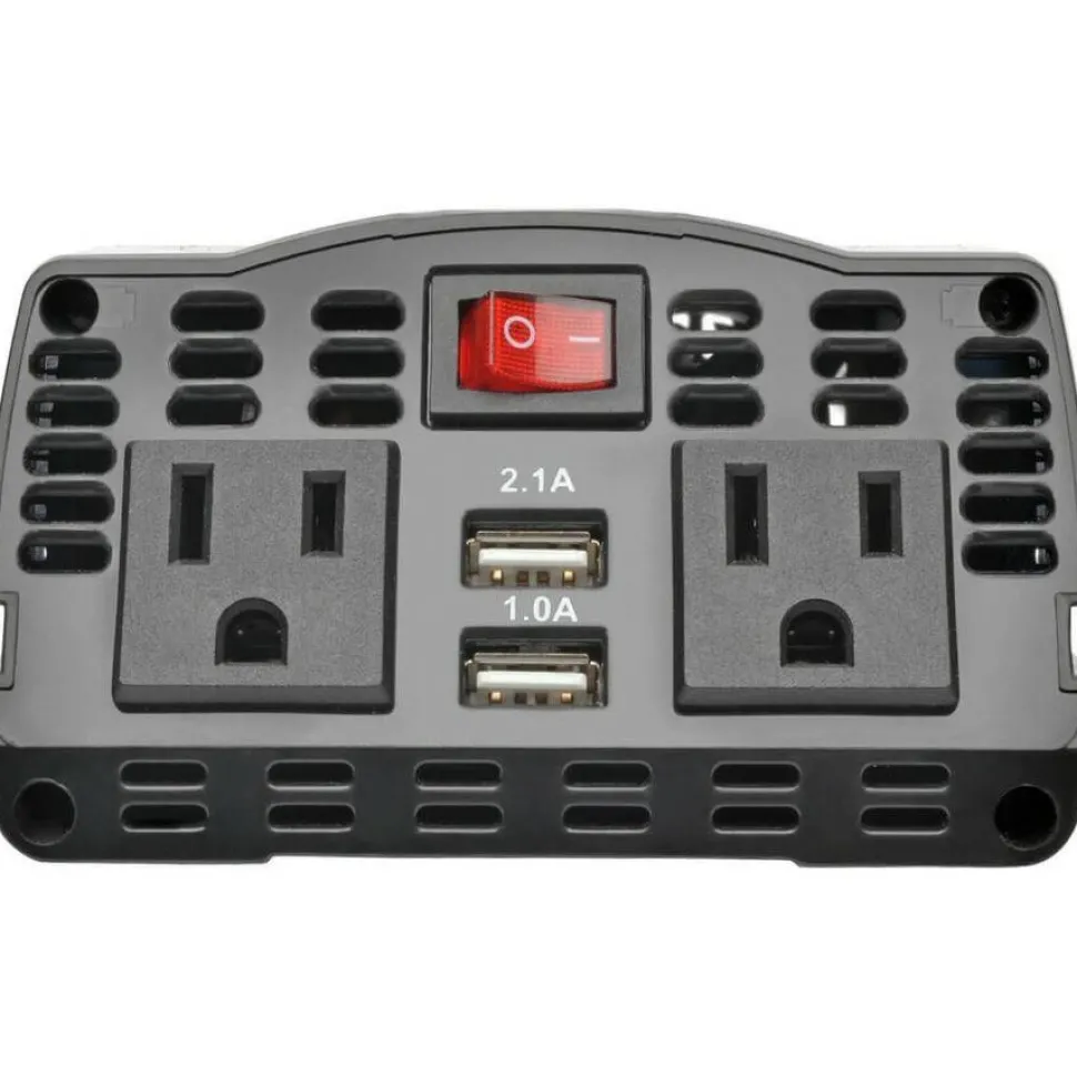 Eaton Tripp Lite Series 375W Ultra-Compact Car Power Inverter with 2 AC Outlets, 2 USB Charging Ports AC to DC - PV375USB