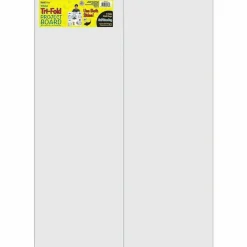 Eco Brites Two Cool Tri-Fold Poster Board, 28 x 40, White/White, 12/Carton