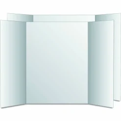 Eco Brites Two Cool Tri-Fold Poster Board, 28 x 40, White/White, 12/Carton