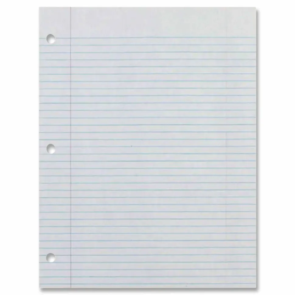 Ecology College-Lined Filler Paper, Letter Size Paper, White, Pack Of 150 Sheets