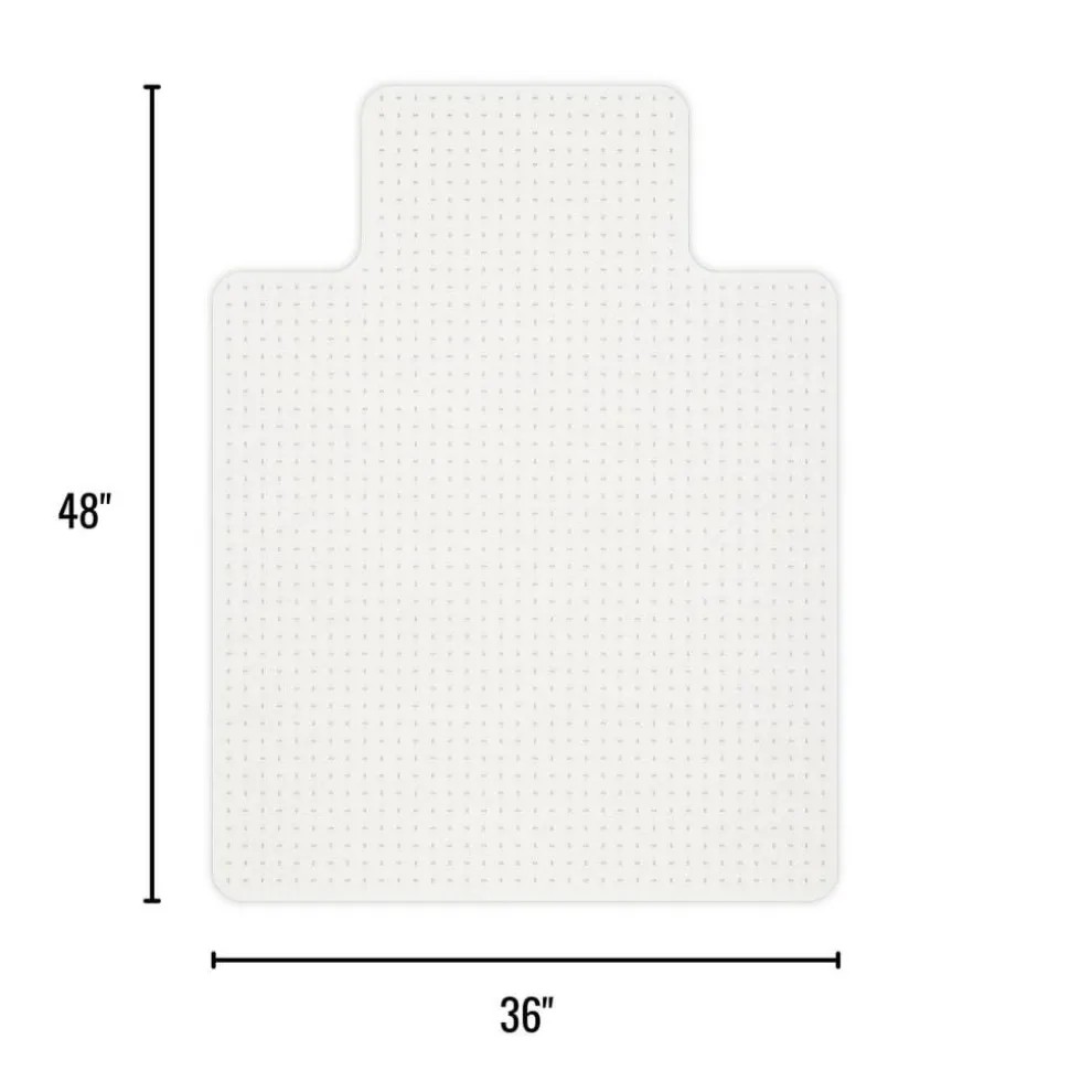 Economy Commercial Pile Chair Mat with Lip, 36" x 48", Clear, OD47646