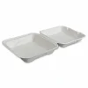 Eco-Products Vanguard Renewable and Sugarcane Clamshells, 9 x 9 x 3, White, 200/Carton
