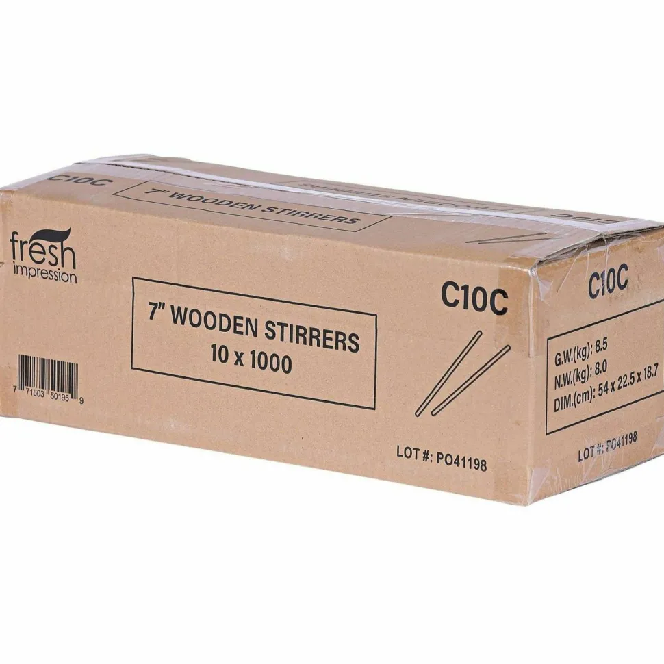 Eco-Products Wooden Stir Sticks, 7", 1,000/Pack, 10 Packs/Carton