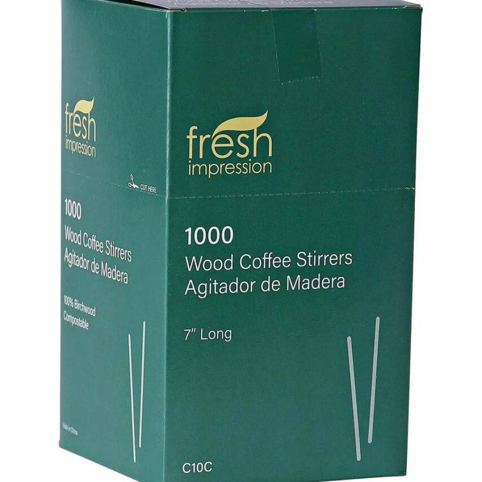 Eco-Products Wooden Stir Sticks, 7", 1,000/Pack, 10 Packs/Carton