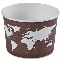 Eco-Products World Art Renewable and Food Container, 8 oz, 3.04" Diameter x 2.3" h, Plum, Paper, 50/Pack, 20 Packs/Carton