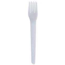 Eco-Products Plantware Cutlery, Fork, Plastic, White, 1,000/Carton