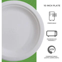 Eco-Products Vanguard Renewable and Sugarcane Plates, 10