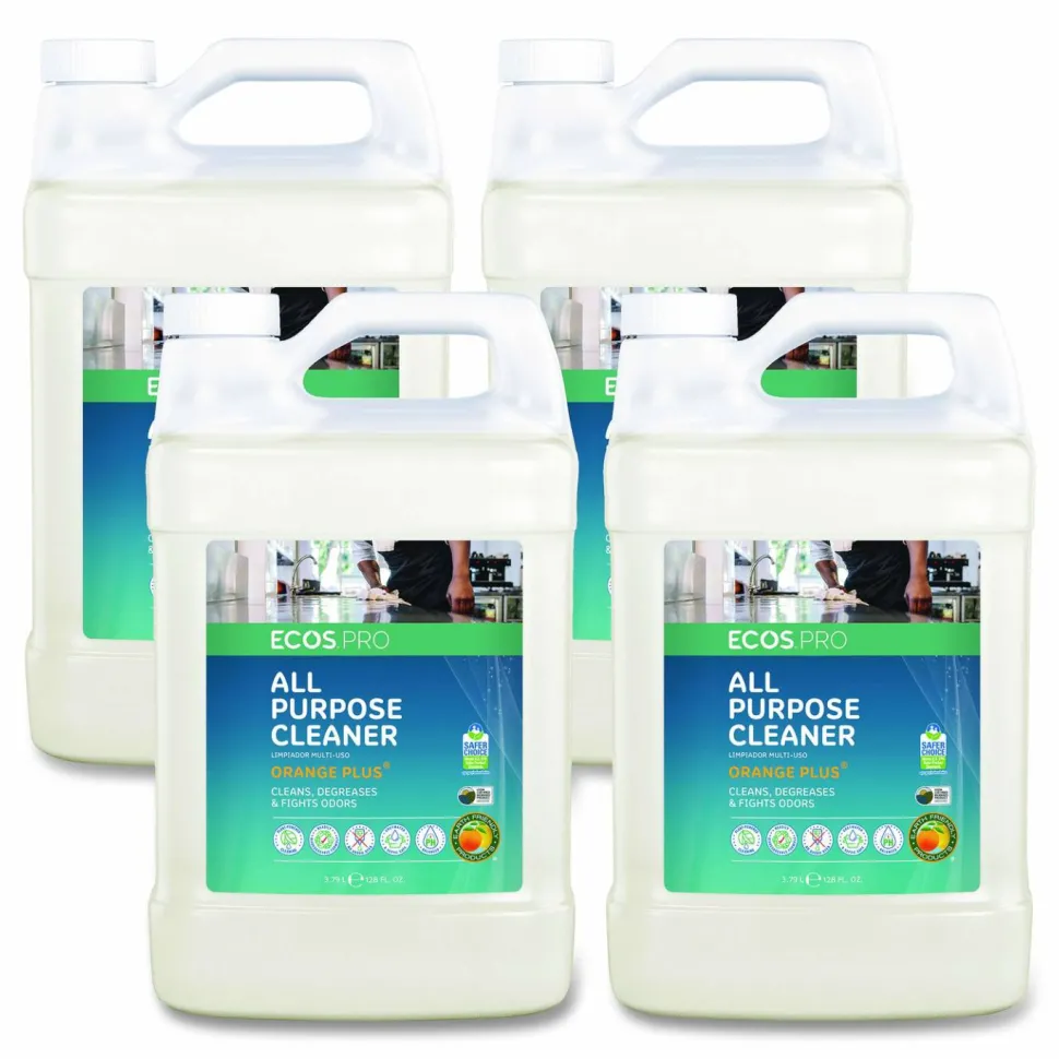 ECOS PRO Orange Plus All-Purpose Cleaner and Degreaser, 1 gal Bottle, 4/Carton