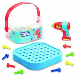 Educational Insights Design and Drill Bolt-It Bucket, Ages 3 to 7, 53 Pieces