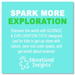 Educational Insights GeoSafari Micropro Microcope Set, 50x, 100x, 150x, 300x 600x Magnification, Plain Stage, Mirror Illuminator, Black, 95 Pieces