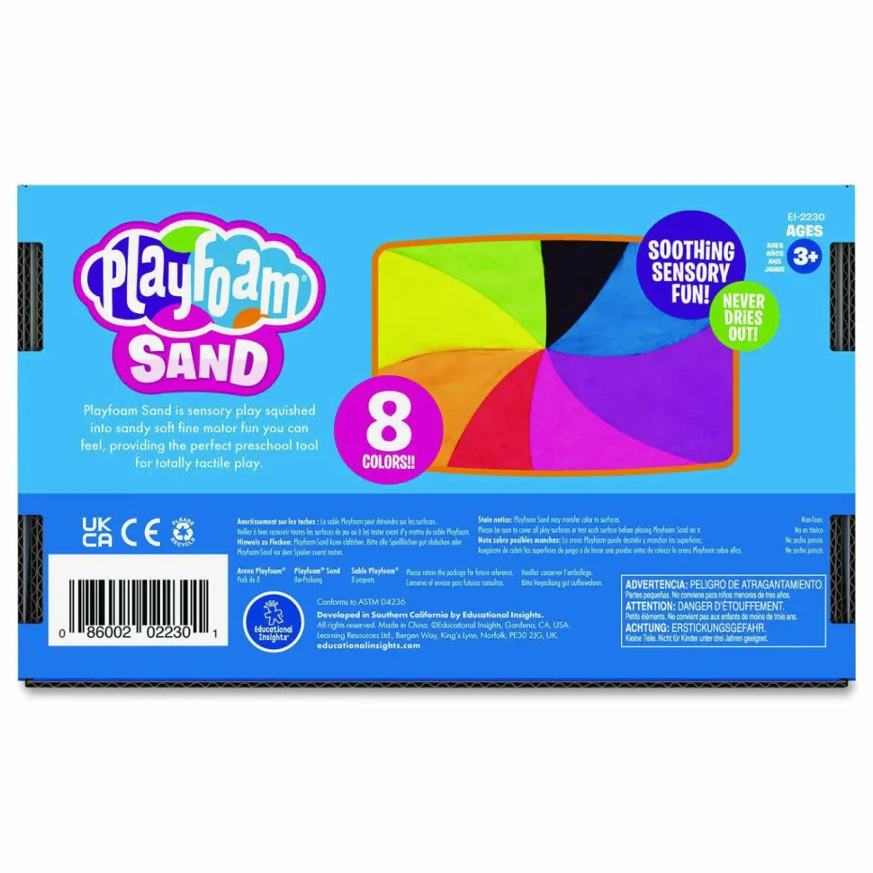 Educational Insights Playfoam Sand, Ages 3 to 12, Eight Assorted Color 6 oz Packs
