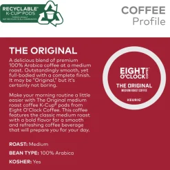 Eight O'Clock Single-Serve Coffee K-Cups, Original, 96 Pods