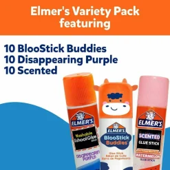 Elmer's BlooStick Buddies, Disappearing Purple and Scented Glue Stick Combo Pack