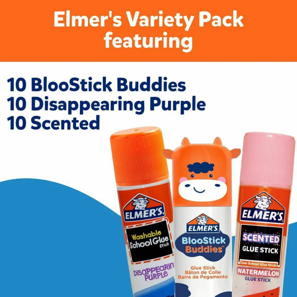 Elmer's BlooStick Buddies, Disappearing Purple and Scented Glue Stick Combo Pack