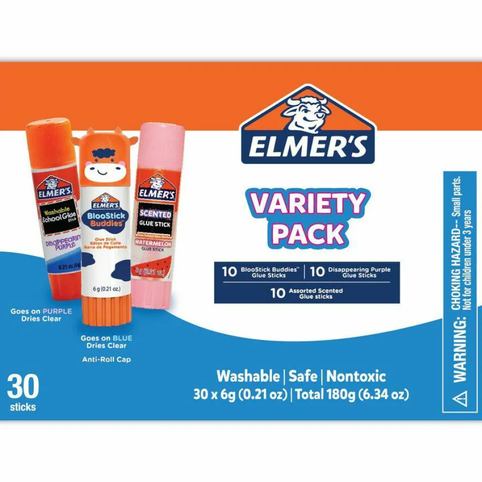 Elmer's BlooStick Buddies, Disappearing Purple and Scented Glue Stick Combo Pack