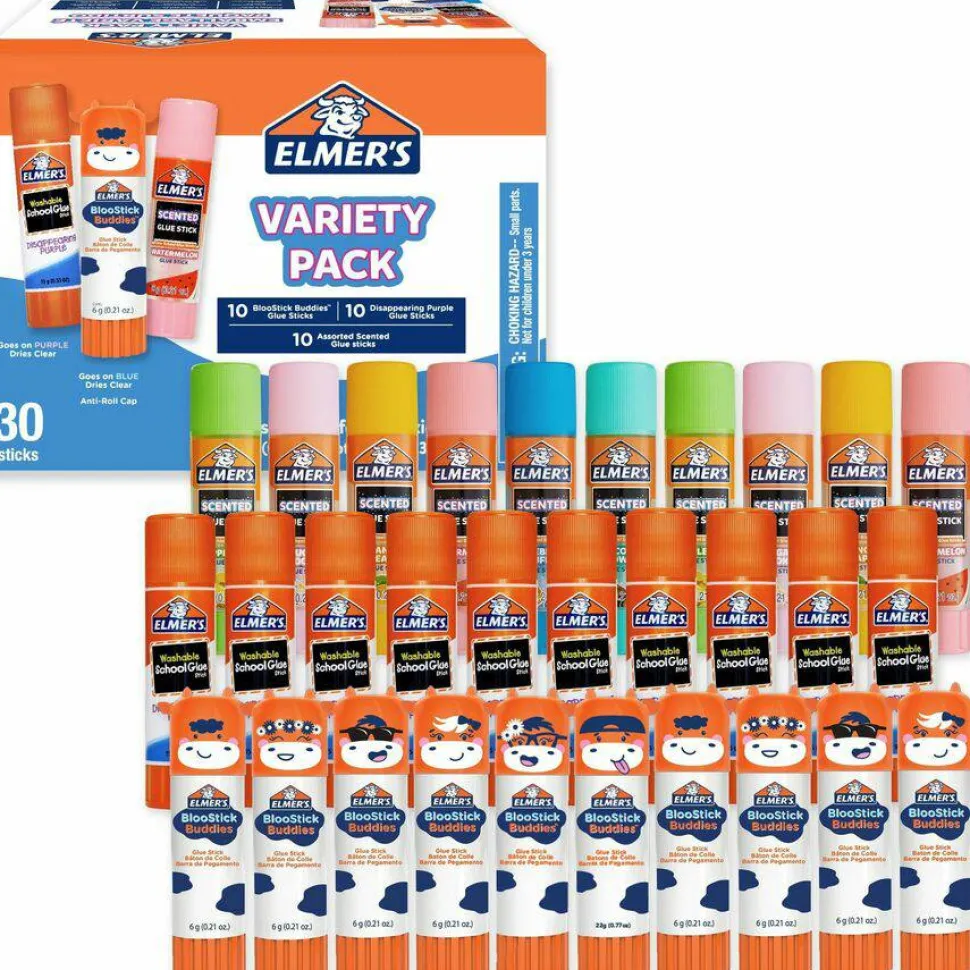 Elmer's BlooStick Buddies, Disappearing Purple and Scented Glue Stick Combo Pack