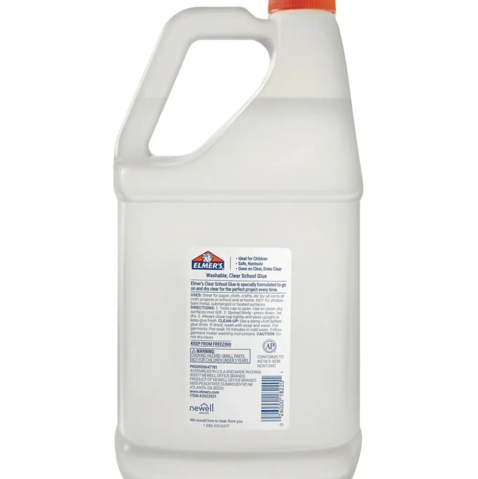 Elmer's Clear Washable School Glue, 1 Gallon, Pack Of 2 Jugs