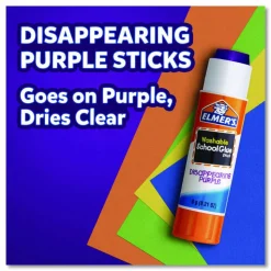 Elmer's Disappearing Purple School Glue Sticks, 0.77 Oz., Pack Of 30