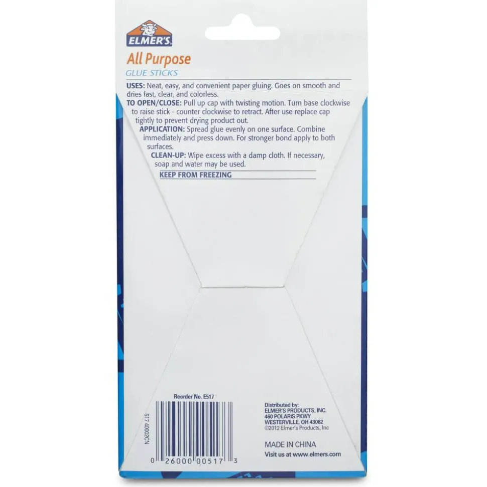 Elmer's Office Strength Glue Sticks, All Purpose, 0.77 Oz, Clear, Pack Of 12