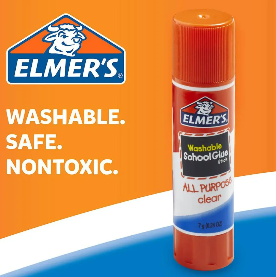 Elmer's Washable School Glue Sticks, 0.24 Oz, Pack Of 4